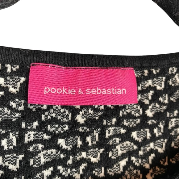 Pookie & Sebastian Black White Knit Two-Piece Set Crop Top & Skirt Size Small - Picture 5 of 13
